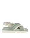 Mou Woman Sandals Sage Green Size 8 Soft Leather