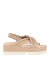Mou Woman Sandals Taupe Size 10 Lambskin In Grey