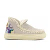 Mou Women's Bold Eskimo Sneaker With Crochet Heel In Chalk In White