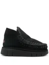 Mou Eskimo Black Slip-on Boots With Rear Logo In Suede Woman In Black