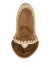 Mou Eskimo 18 Sheepskin Ankle Boot In Tobacco Color With Applied Zirconia In Gray
