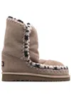 Mou Constrast-stitching Moccasin Boots In Grigio
