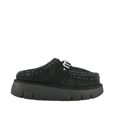 Mou Women's Boots  - Bounce Clog Metal Logo - Black