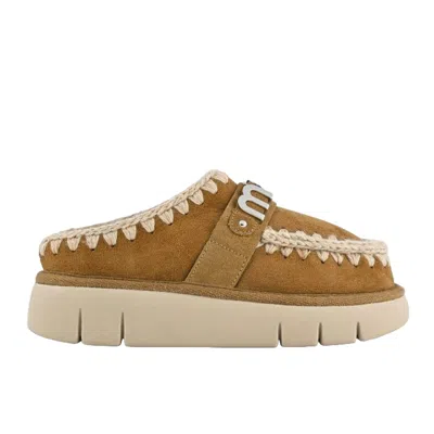 Mou Women's Boots  - Bounce Clog Metal Logo - Cognac