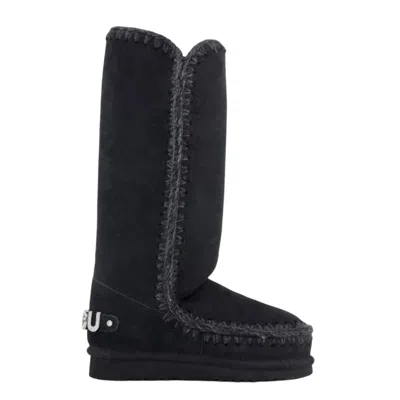 Mou Women's Boots  - Eskimo 40 Rhinestones Logo - Black