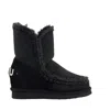 Mou Ankle Boots Glitter Logo Flat Sole In Black