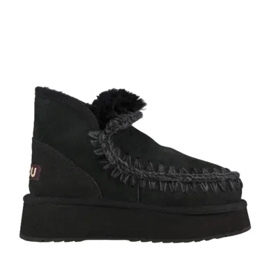 Mou Women's Boots  - Mini Eskimo Platform Boot - Black