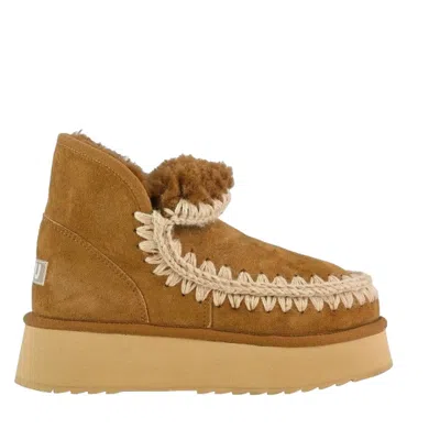 Mou Women's Boots  - Mini Eskimo Platform Boot - Cognac