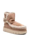 Mou Eskimo Bounce Ankle Boots Inside Wedge In Brown Suede In Brown