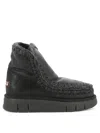 Mou Eskimo 18 Bounce In Cracked Black Sheepskin In Black
