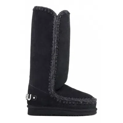 Mou Eskimo 40 Boots With Rhinestone Logo In Black