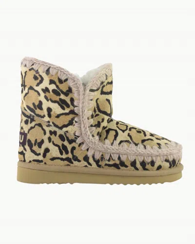 Mou Women's Eskimo Shoes In Big Leopard Sand In Animal Print