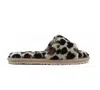 Mou Women's Fuzzy Slide Slippers In Leopard In Brown