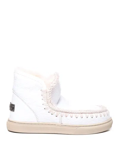 Mou Eskimo Sneakers In Sheepskin In White