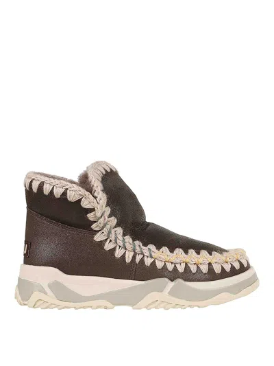 Mou Eskimo Trainer Overstitching In Marrón Claro