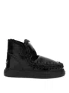 Mou Ankle Boots With Double Face Sheepskin And Fit In Black