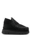 Mou Eskimo Black Slip-on Boots With Rear Logo In Suede Woman In Black