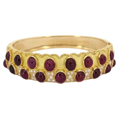 Pre-owned Mouawad 18k Yellow Gold Ruby And Diamond Bracelet