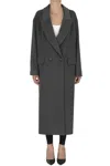 Mouche Double-breasted Coat In Gray