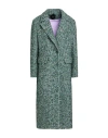 Mouche Woman Coat Emerald Green Size 10 Wool, Polyester, Acrylic, Viscose, Alpaca Wool