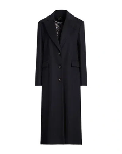 Mouche Woman Coat Midnight Blue Size 8 Virgin Wool, Cashmere
