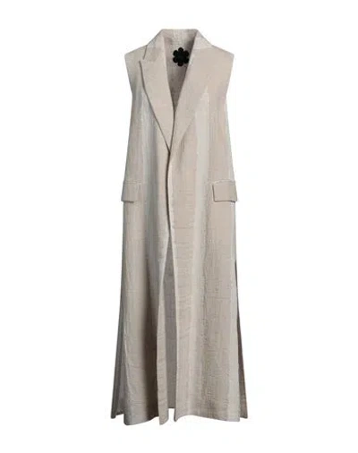 Mouche Woman Overcoat & Trench Coat Beige Size 8 Linen, Polyamide, Polyester