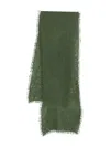 Mouleta Felted Frayed-edge Scarf In Green