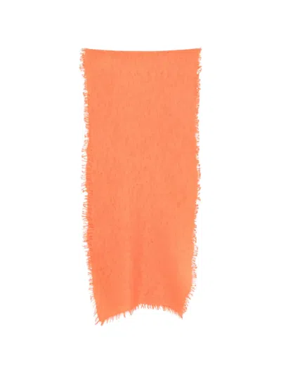 Mouleta Frayed-edge Scarf In Orange