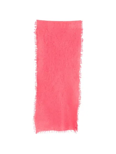 Mouleta Frayed-edge Scarf In Pink
