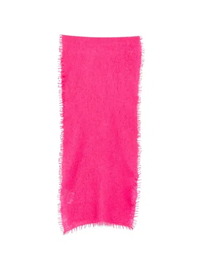 Mouleta Frayed-edge Scarf In Pink