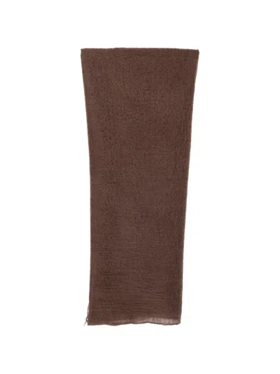 Mouleta Frayed-edges Scarf In Brown