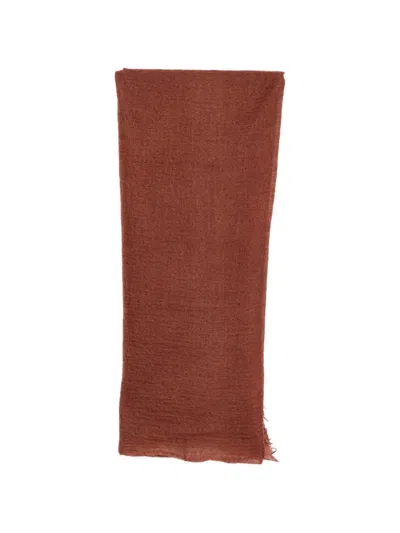 Mouleta Frayed-edges Scarf In Burgundy