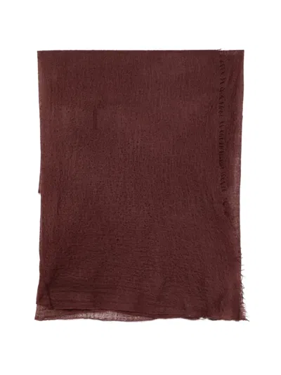 Mouleta Frayed-edges Scarf In Burgundy