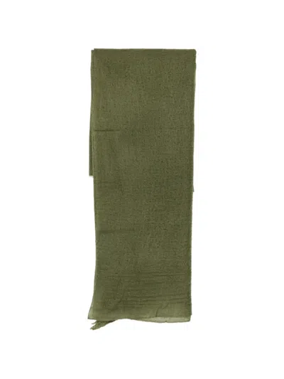 Mouleta Frayed-edges Scarf In Green