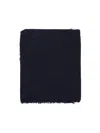 Mouleta Fringed Black Cashmere Scarf In Blue