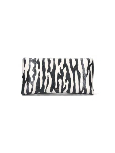 Mouliebre Carlotta" Zebra Print Clutch - White