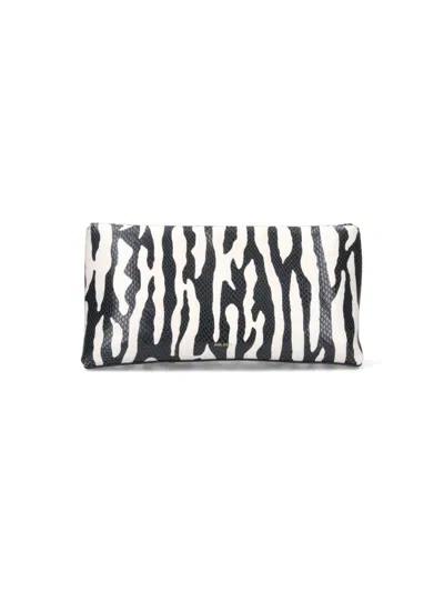 Mouliebre "carlotta" Zebra Print Clutch – White