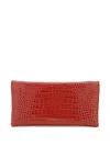 Mouliebre Crocodile-embossed Leather Clutch In Red
