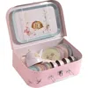 Moulin Roty Suitcase Tea Party Metal Set The Rosalies In Pink