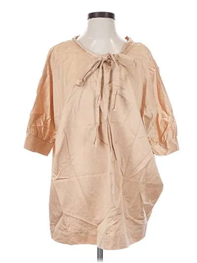 Pre-owned Moulinette Soeurs 3/4 Sleeve Blouse In Tan