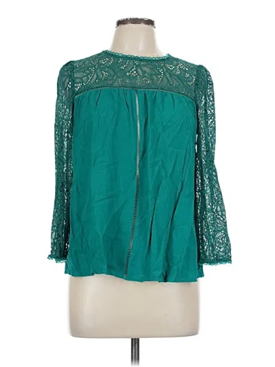 Pre-owned Moulinette Soeurs 3/4 Sleeve Blouse In Teal