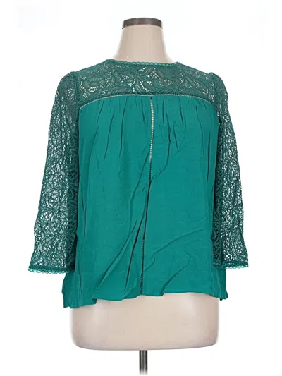 Pre-owned Moulinette Soeurs 3/4 Sleeve Blouse In Teal
