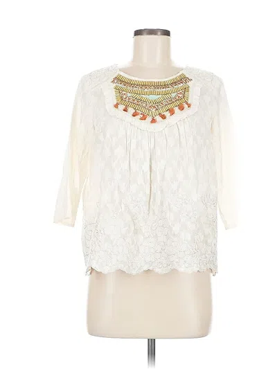 Pre-owned Moulinette Soeurs 3/4 Sleeve Blouse In White