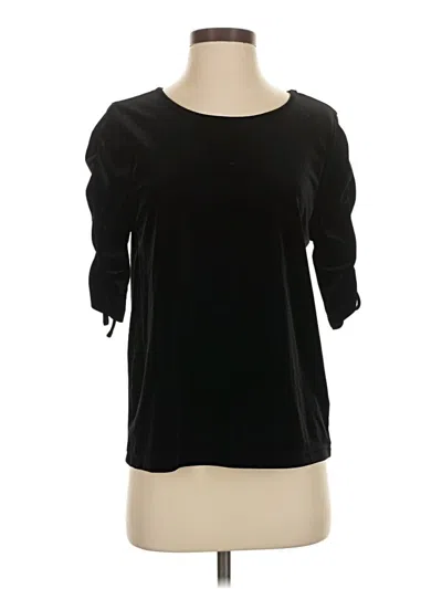 Pre-owned Moulinette Soeurs 3/4 Sleeve Top Black Crew Neck Tops