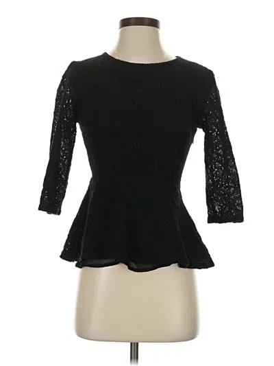 Pre-owned Moulinette Soeurs 3/4 Sleeve Top Black Sweetheart Neckline Tops