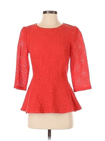 Pre-owned Moulinette Soeurs 3/4 Sleeve Top Orange Sweetheart Neckline Tops