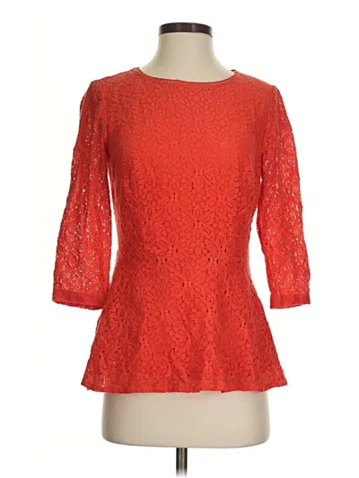 Pre-owned Moulinette Soeurs 3/4 Sleeve Top Red Boatneck Tops