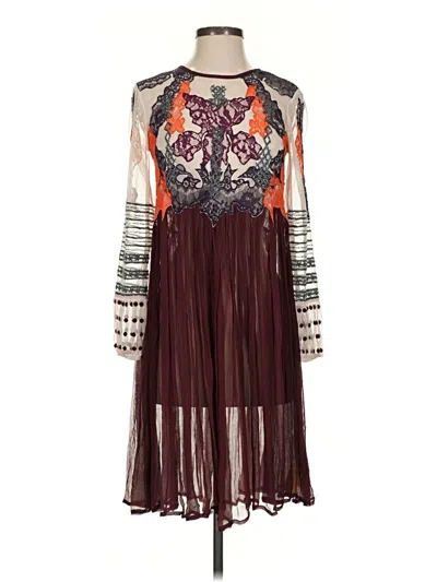 Pre-owned Moulinette Soeurs Cocktail Dress In Burgundy
