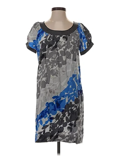 Pre-owned Moulinette Soeurs Short Sleeve Silk Top Gray Cold Shoulder Neckline Tops