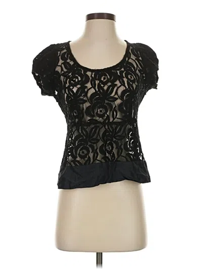 Pre-owned Moulinette Soeurs Short Sleeve Top Black Sweetheart Neckline Tops